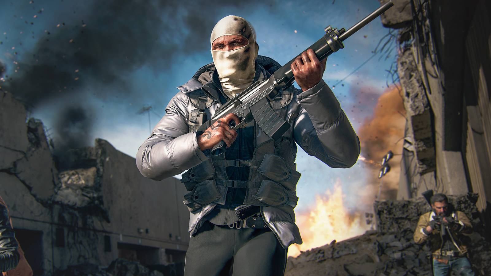 Call of Duty Black Ops 6 promo gameplay screenshot operator in white balaclava