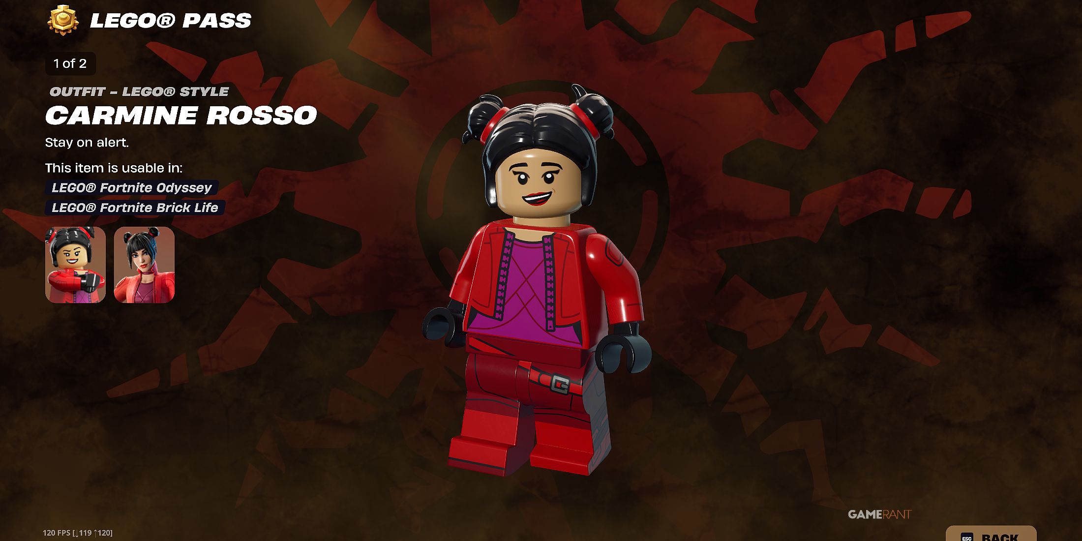 Carmine Rosso in LEGO Fortnite 