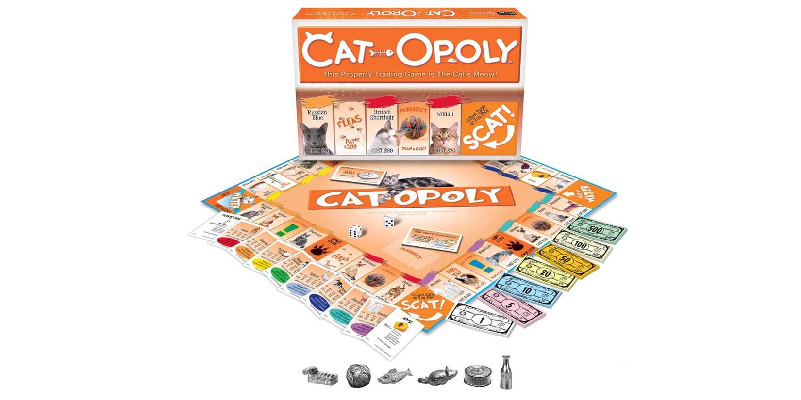 Cat-Opoly board game box with gameboard and pieces
