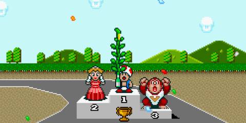 Celebrating in Super Mario Kart