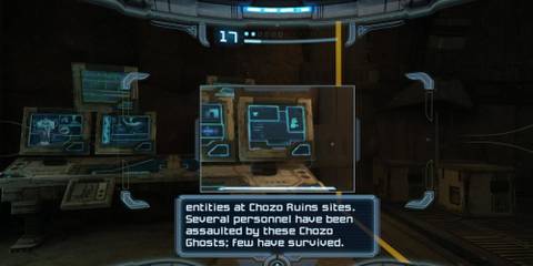 samus scanning the chozo ruins