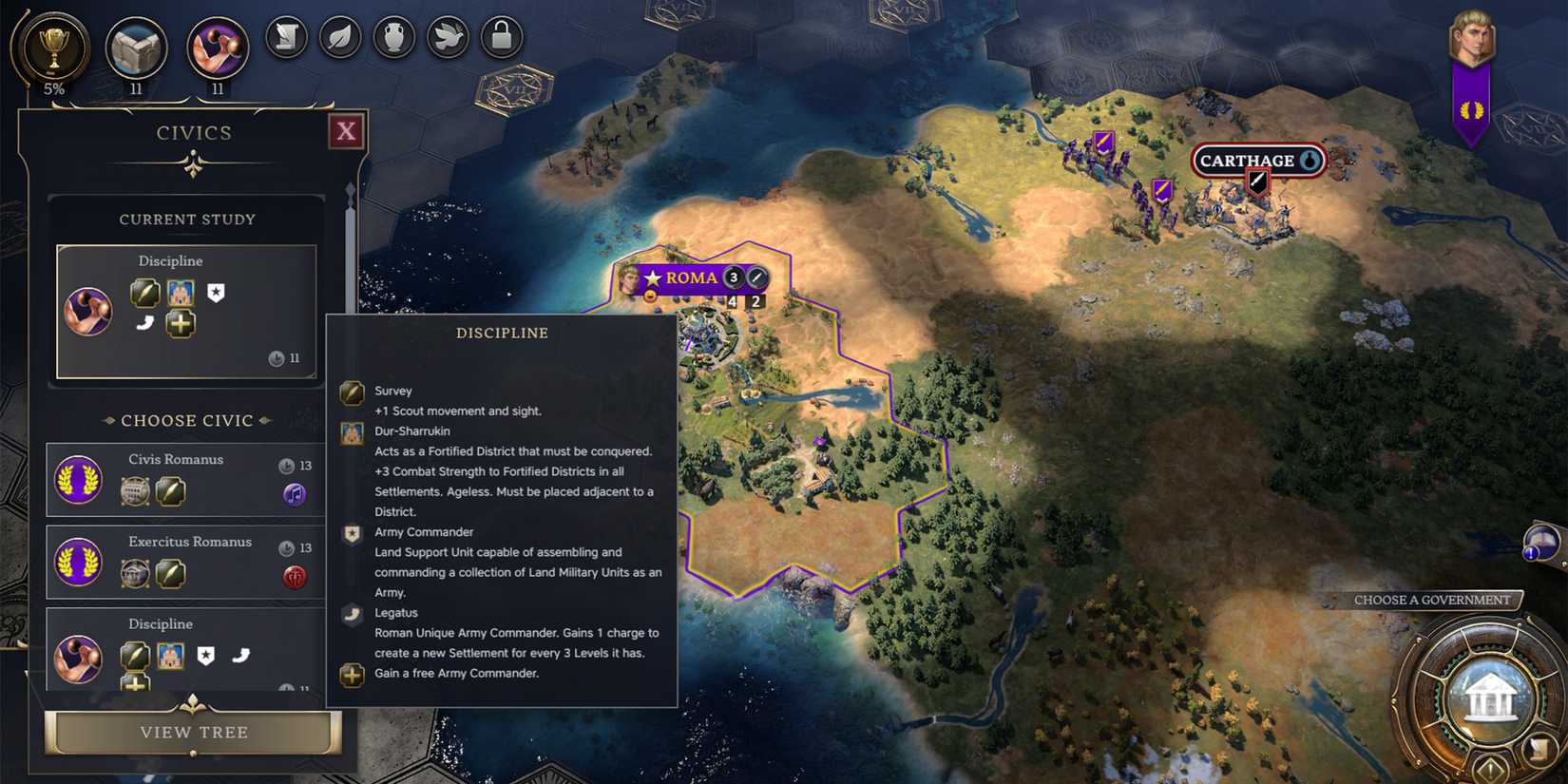 Civilization 7 Civics Discipline Legatus Rome