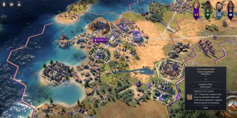 Civilization 7 Rome Capital Roma with Augustus and Wonders including the Terracotta Army