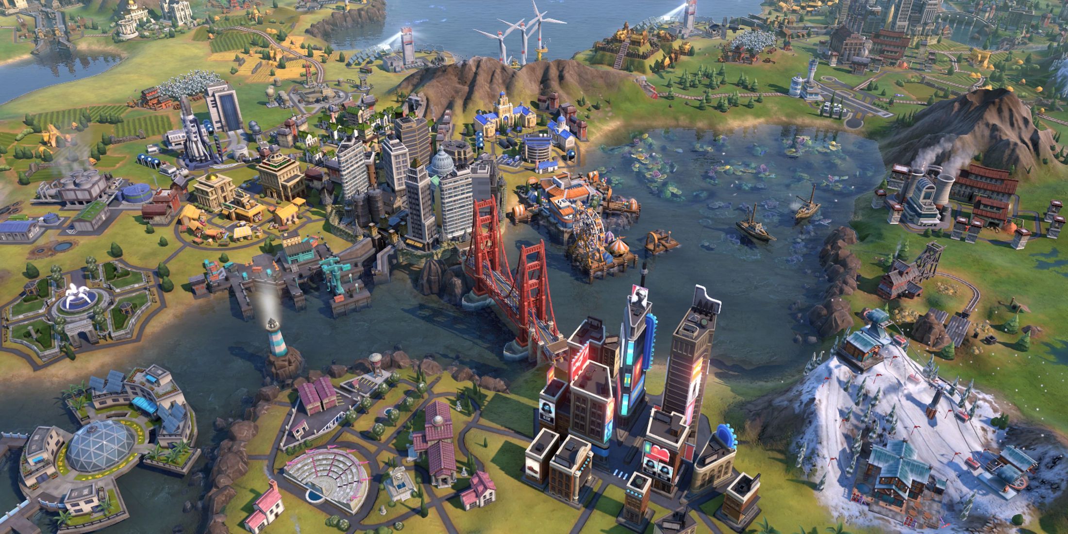 Civilization VI developed cities and world wonders