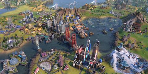 Civilization VI developed cities and world wonders