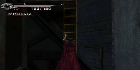 Climbing a ladder in Dirge of Cerberus Final Fantasy 7