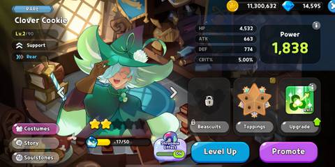 clover cookie transformation in cookie run kingdom's shroomie shenanigans event