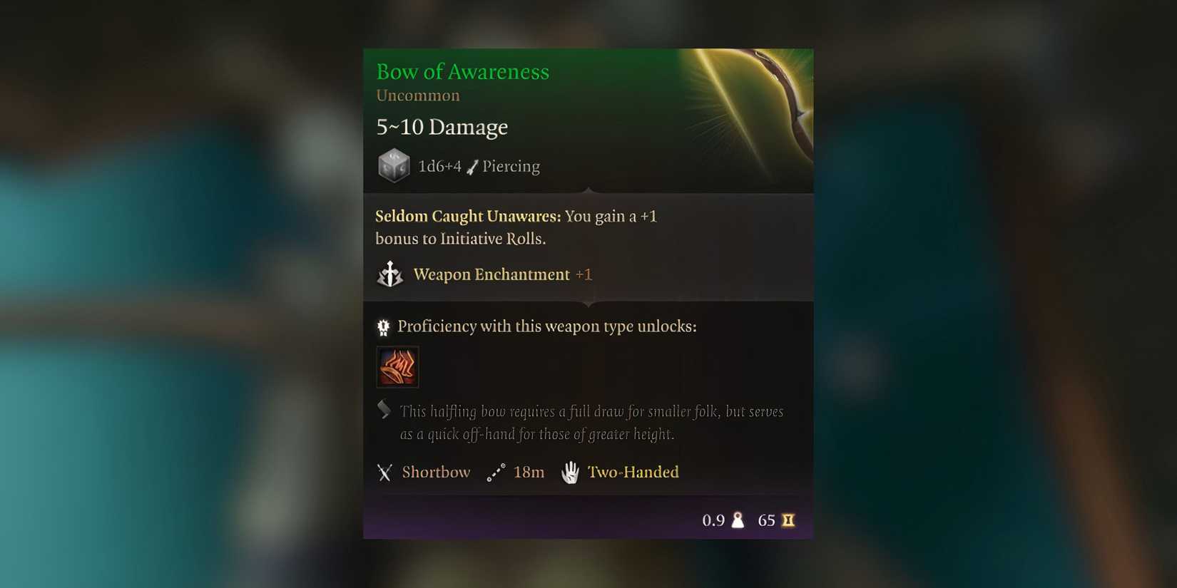 Bow of Awareness stats in Baldur's Gate 3