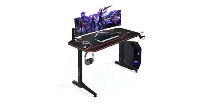 Costway - 55'' Gaming Desk T-Shaped Computer Desk
