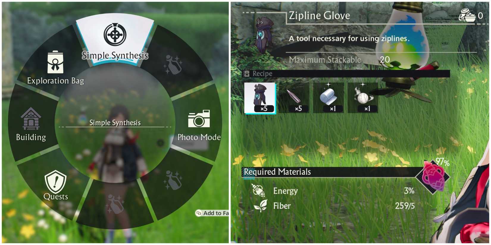 crafting recipe zipline glove atelier yumia