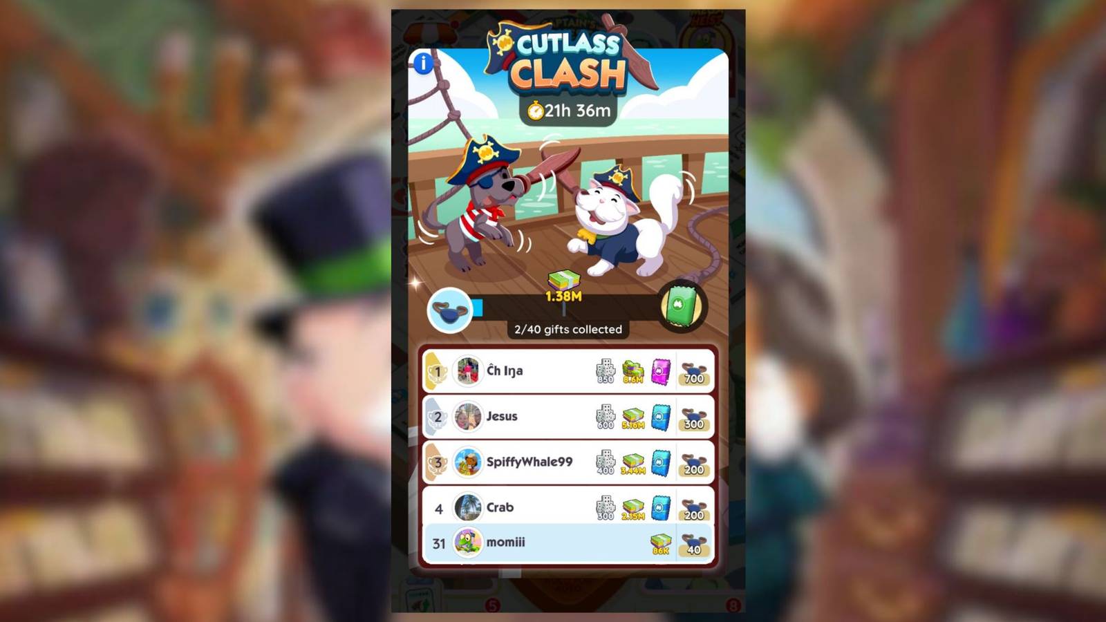 cutlass clash monopoly go 