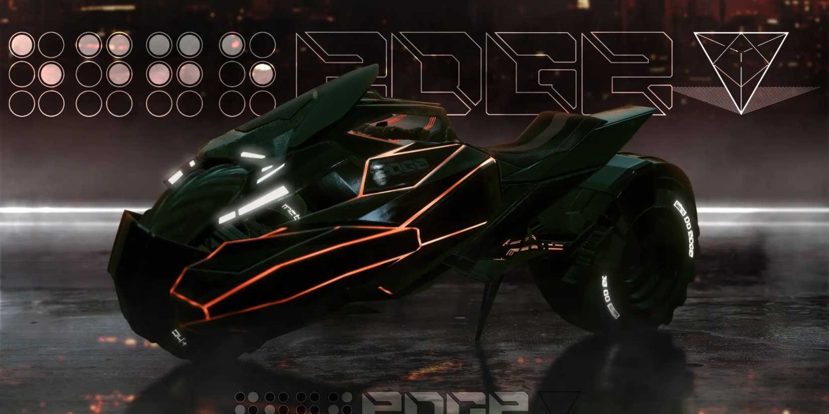 Cyberpunk 2077 Edge Bike parked on a road