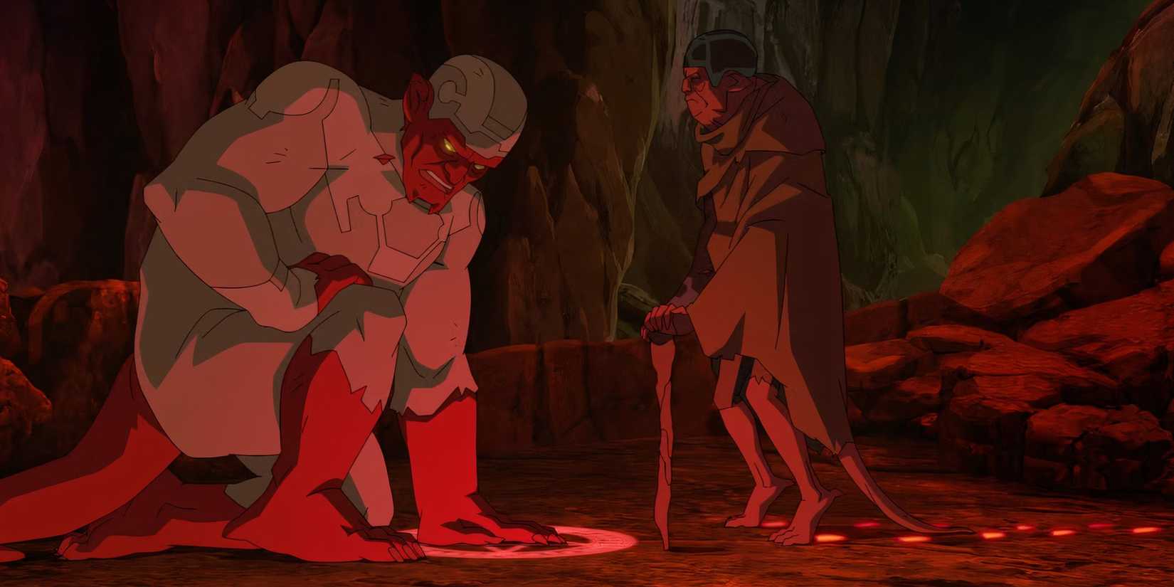 Damien Darkblood and his master in Invincible Season 3