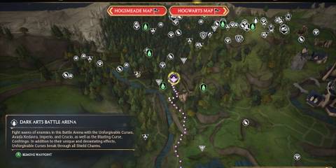 Dark Arts Battle Arena location in Hogwarts Legacy