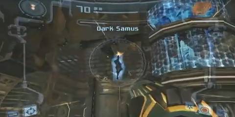 dark samus preparing to strike
