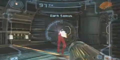 samus and dark samus battling
