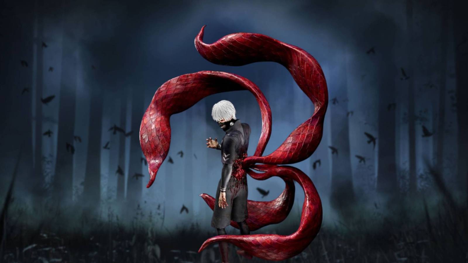 Ken Kaneki in a forest background from Dead by Daylight