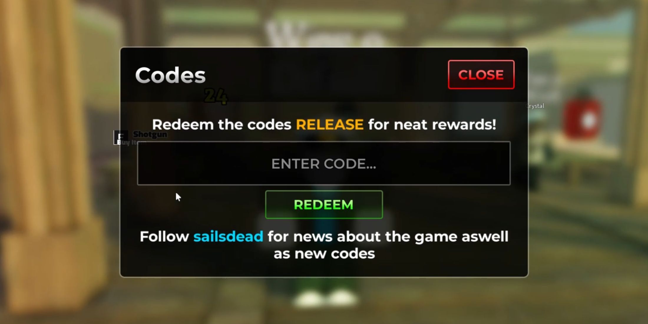 Dead Sails on the codes tab