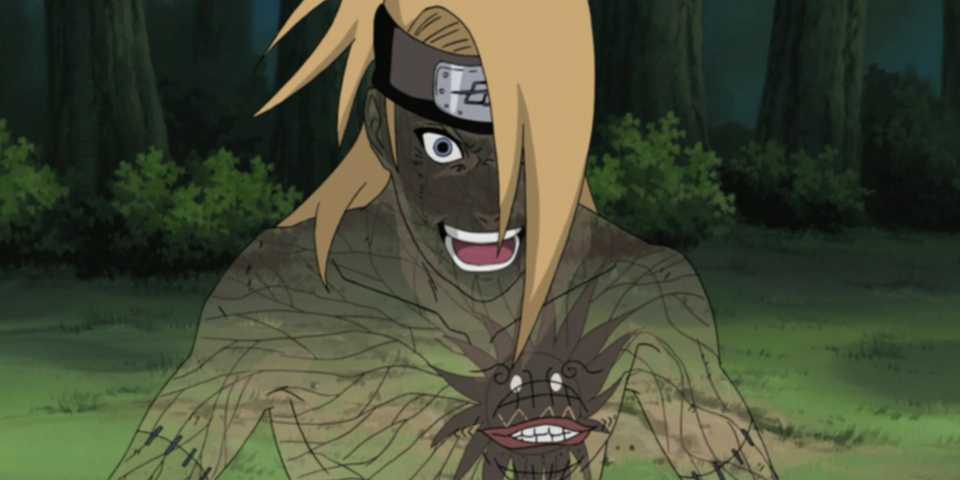 Deidara turns himself into a bomb.