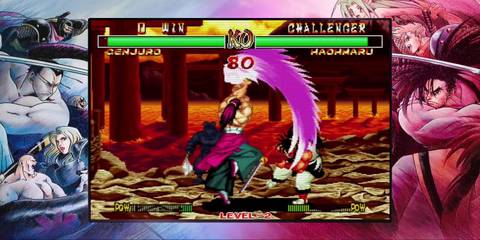 Delivering an uppercut in Samurai Shodown