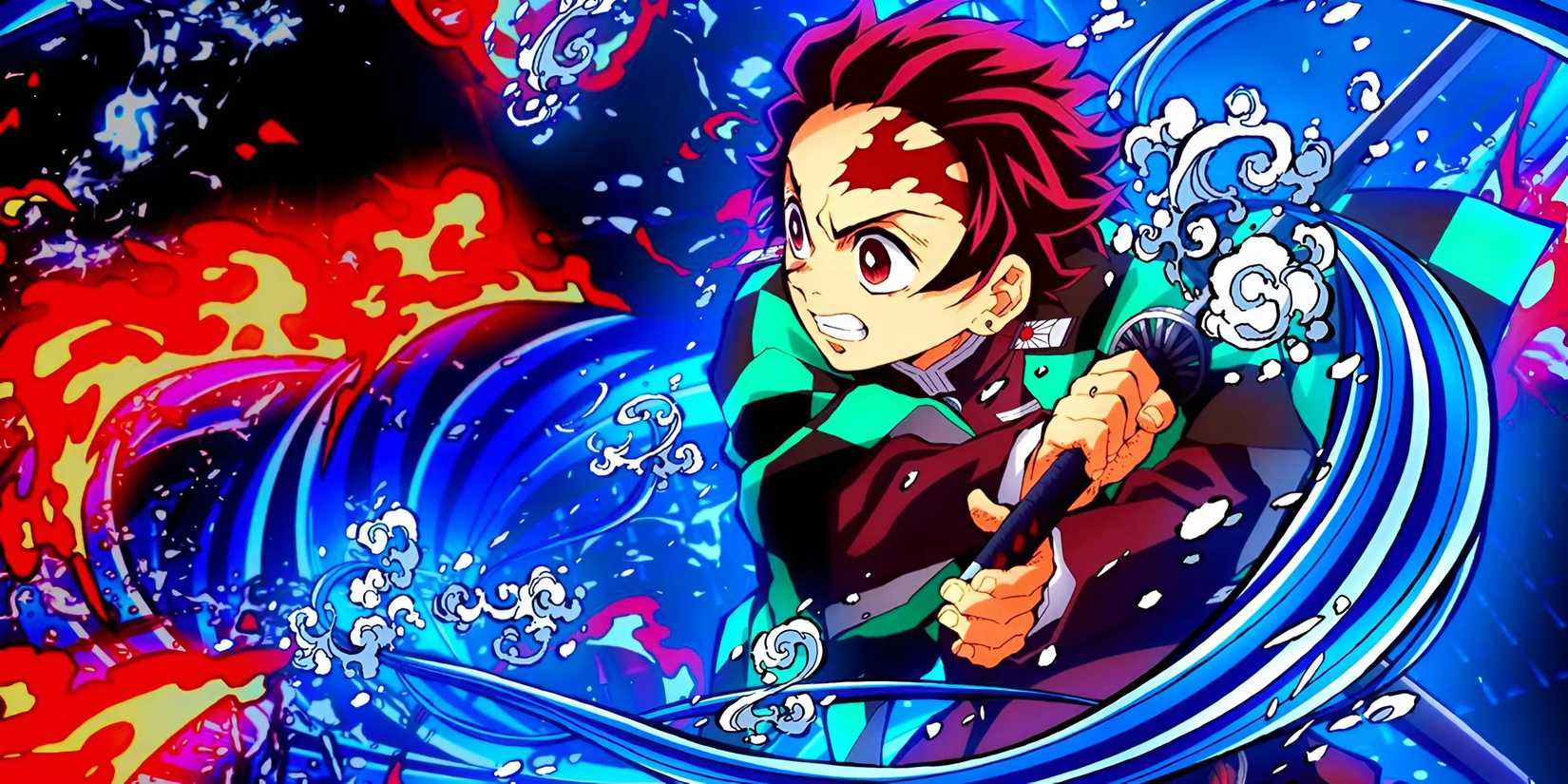 tanjiro water breathing with fire