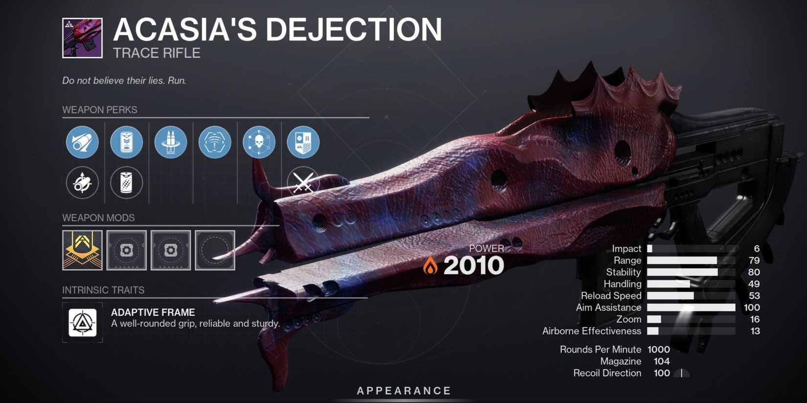 Destiny 2 Acasia's Dejection