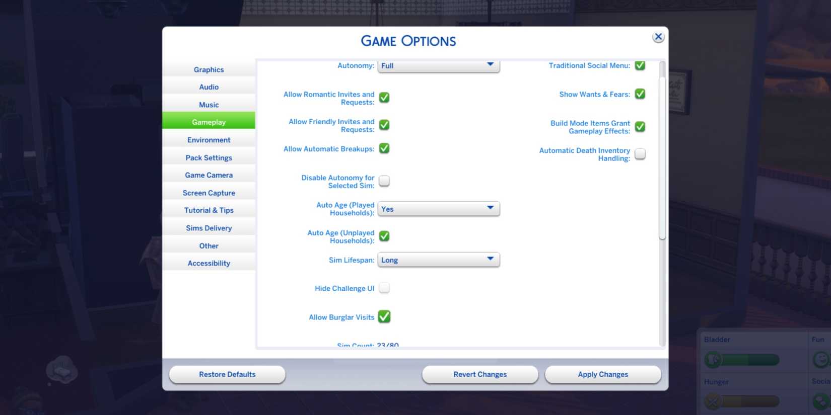 disable burglar option the sims 4