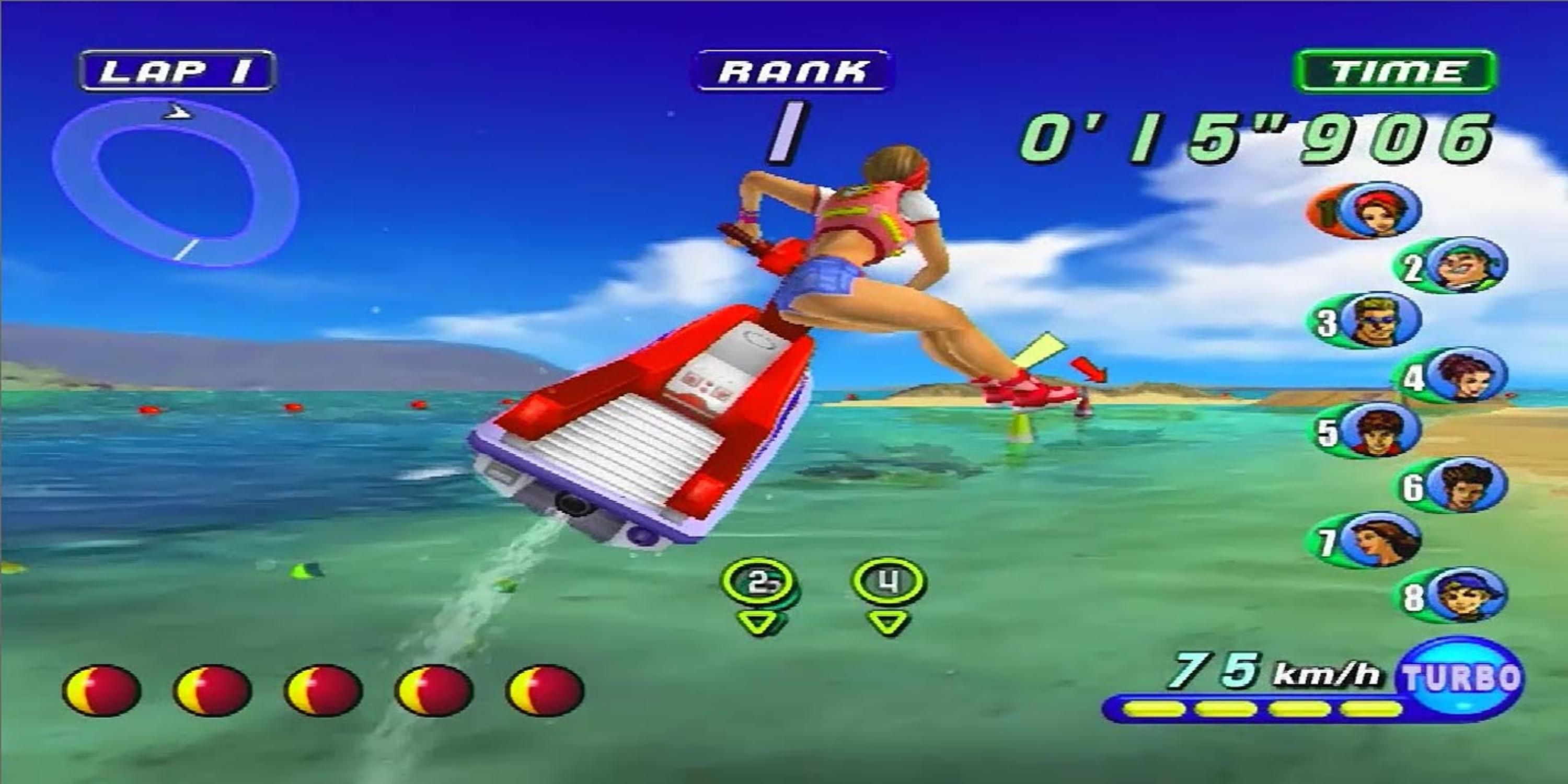 Doing tricks in Wave Race