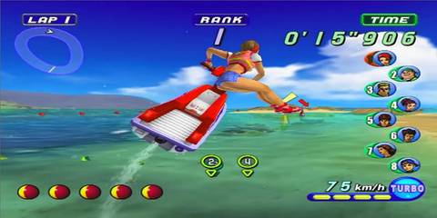 Doing tricks in Wave Race
