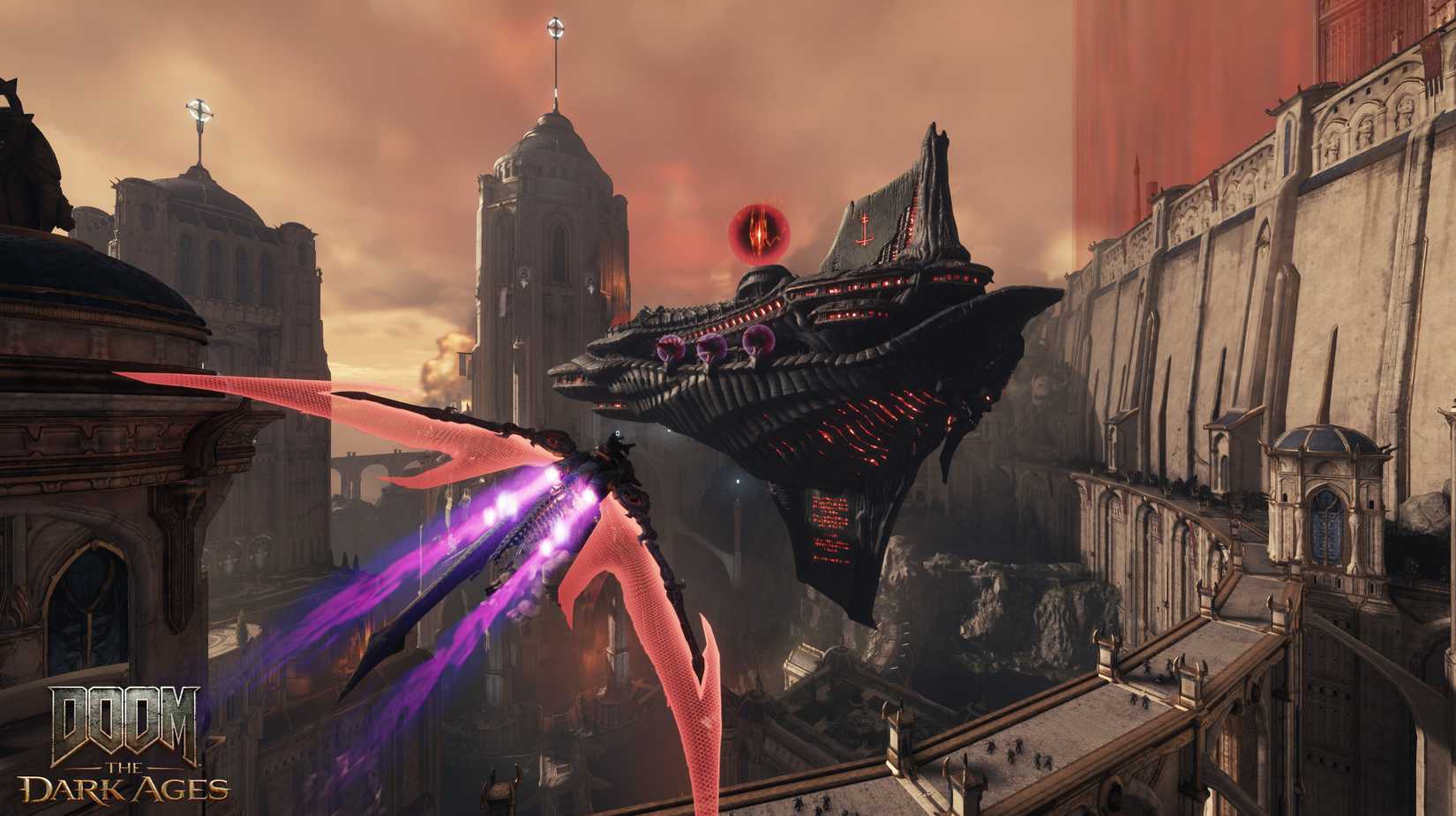 Doom The Dark Ages Doomguy Fighting Hellcarrier