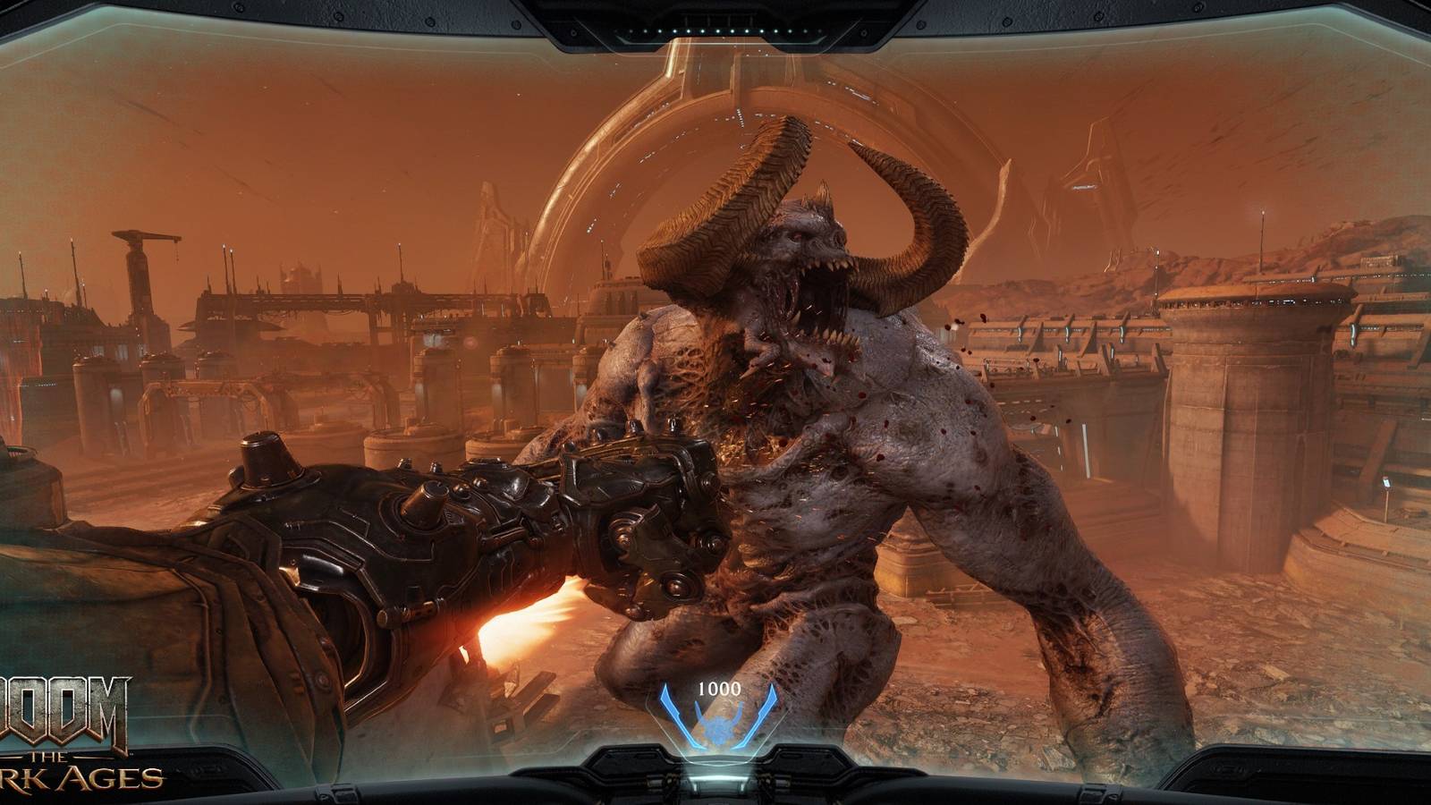 Doom The Dark Ages Slayer Fighting Titan