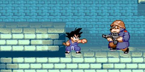 Dragon Ball Advanced Adventure Fighting a soldier 