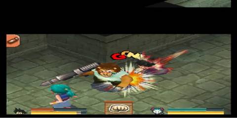 Dragon Ball Origins fighting an enemy