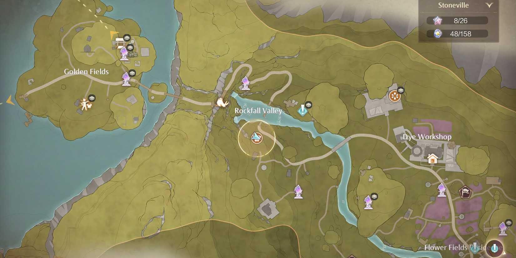 Image of the location on the map of Dreamy Starlight in Infinity Nikki