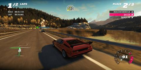 Driving a red car in Forza Horizon