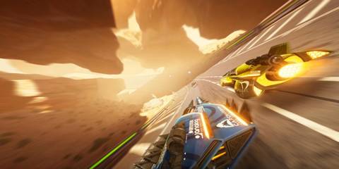 Driving a ship on a road in Fast RMX