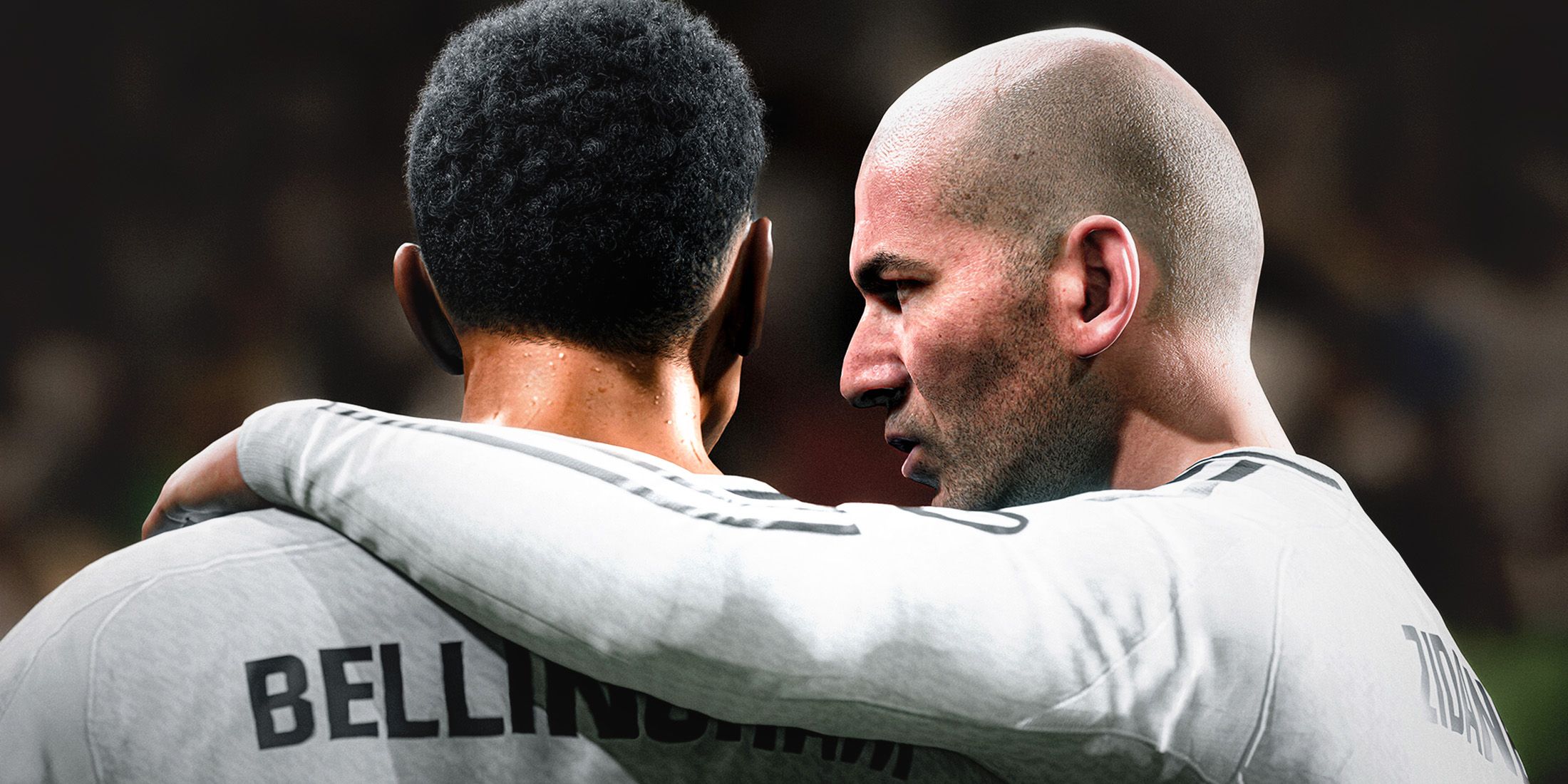 EA Sports FC 25 Zidane hugging Bellingham promo gameplay screenshot