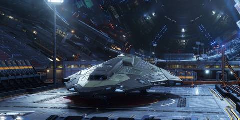 Elite Dangerous landing in a station