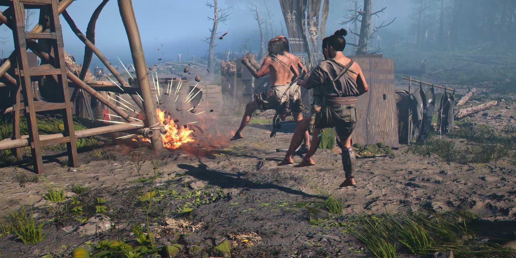 Enemies exploding in Assassin's Creed Shadows