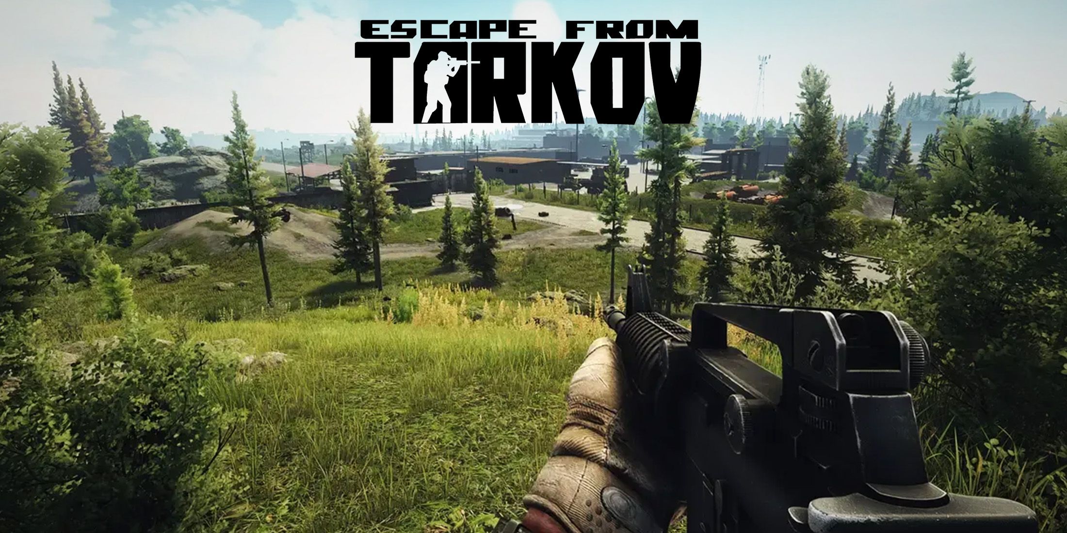 Escape from Tarkov promo beta screenshot with game logo composite