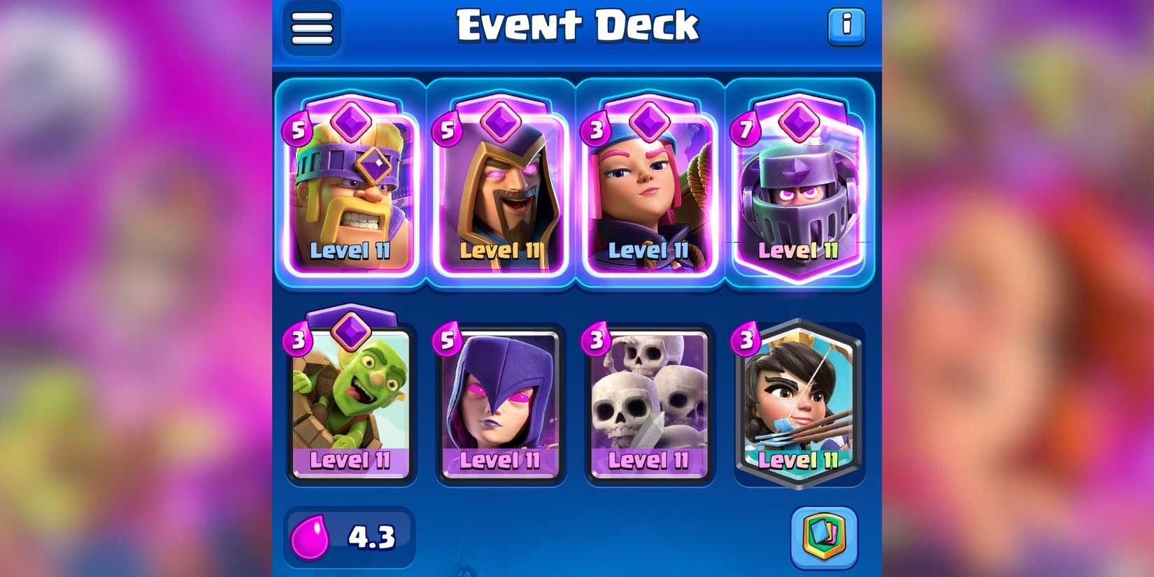 evolutions mayhem event deck two clash royale