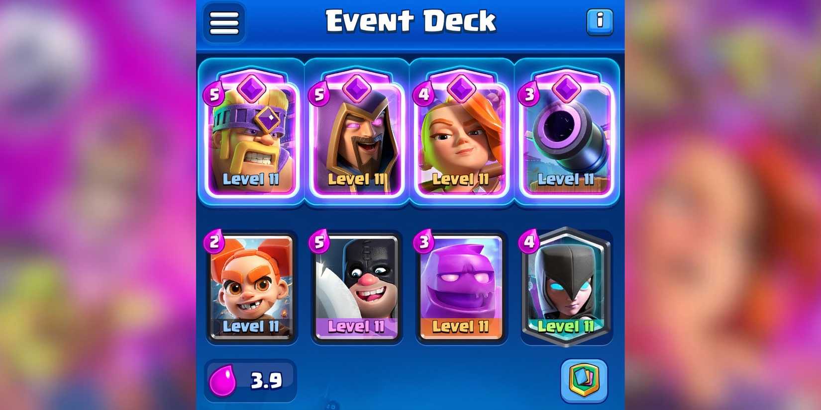 evolutions mayhem event deck one clash royale