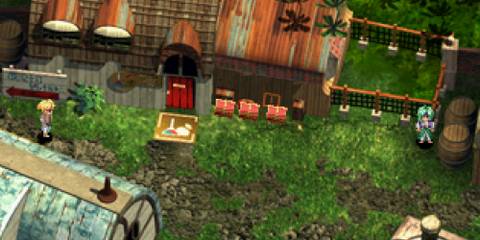 Exploring a town in Star Ocean The Second Story (PS1)