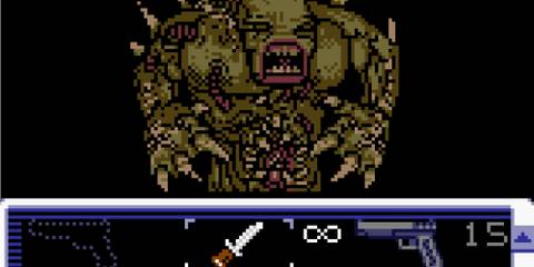 Facing a monster in battle in Resident Evil Gaiden