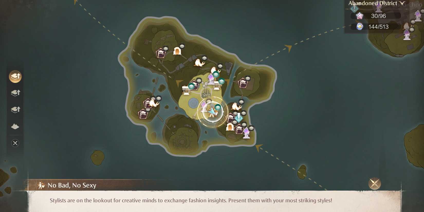 Image of the location on the map of Fallen Star in Infinity Nikki