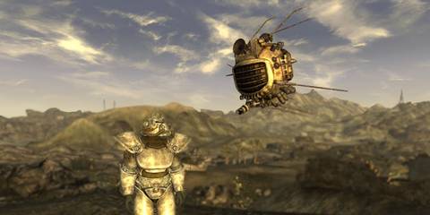 Fallout New Vegas ED-E and the player in power armor