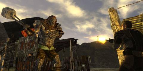 Fallout New Vegas fighting a super mutant