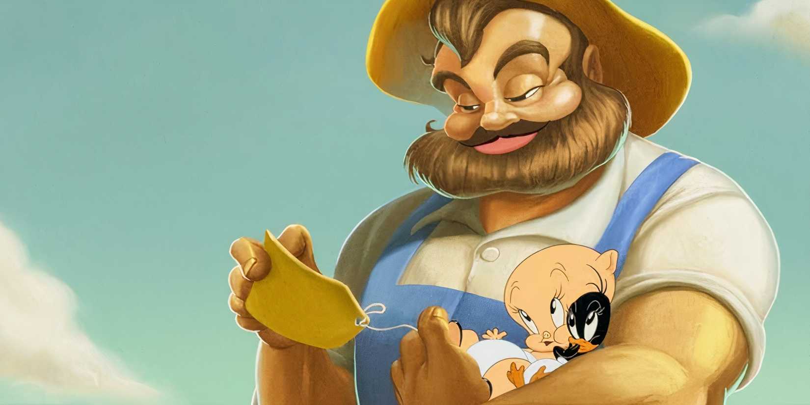 Farmer Jim finding Daffy and Porky in The Day the Earth Blew Up A Looney Tunes Movie