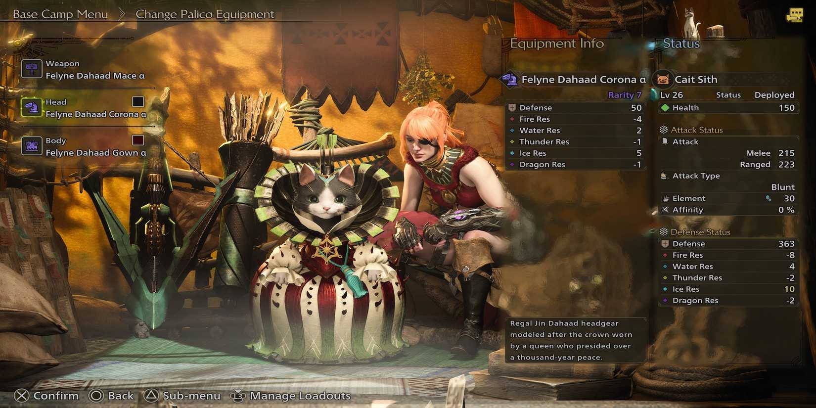 Felyne Dahaad Palico armor in Monster Hunter Wilds