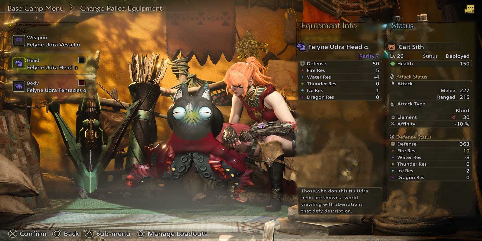 Felyne Udra Palico armor in Monster Hunter Wilds